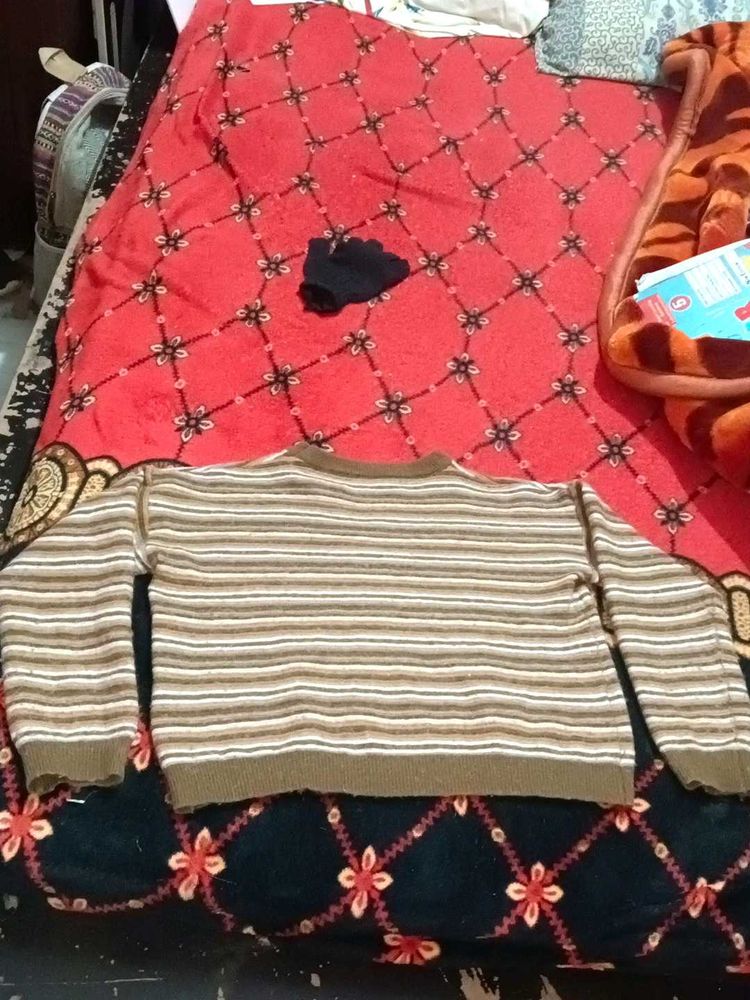 Striped Pullover Sweater top crop