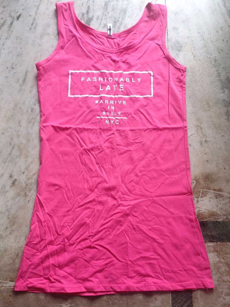 Pink Graphic Tank Top