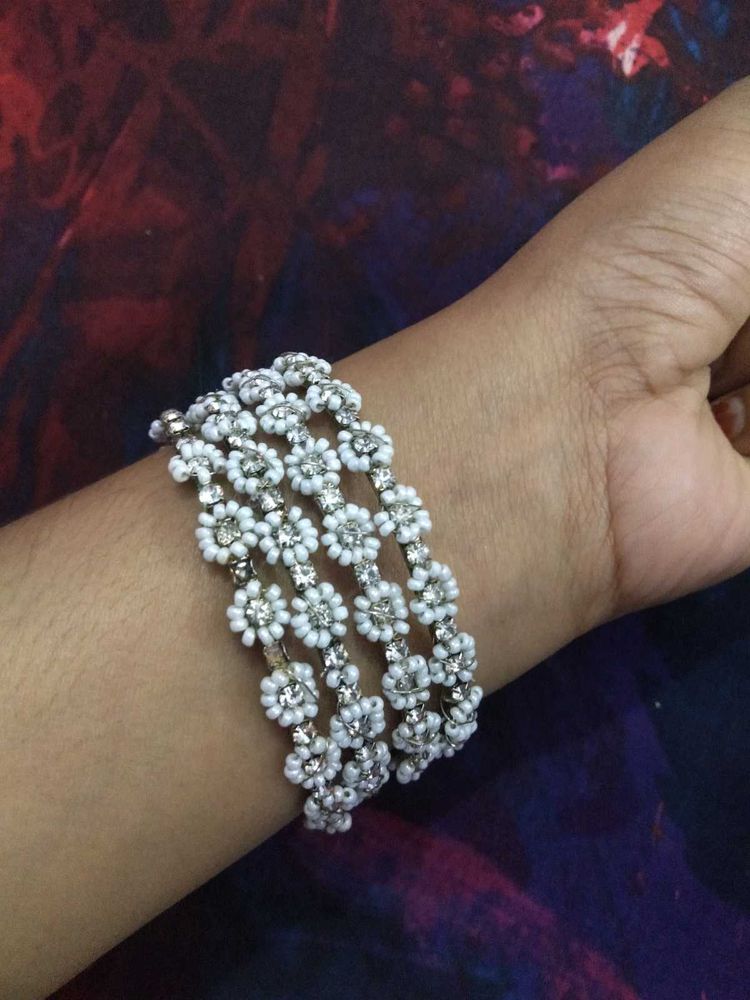 Beautiful Sparkling White Bangles