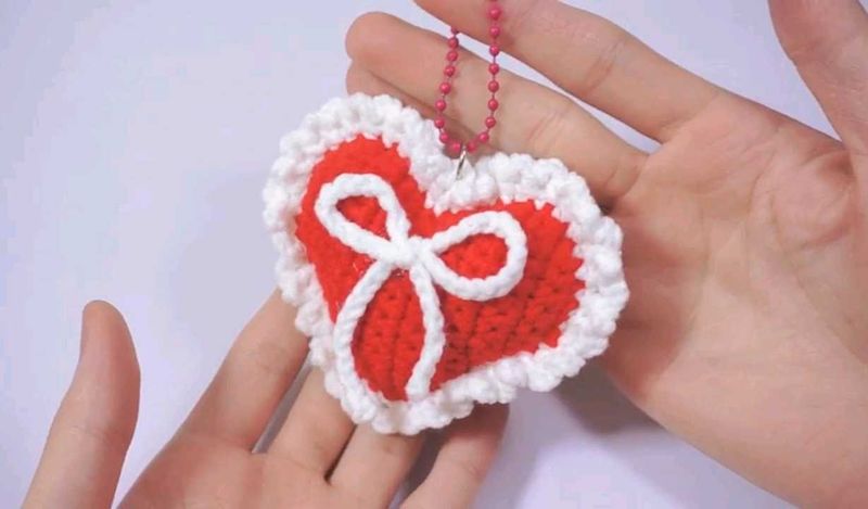 Crochet Heart Bagcharms