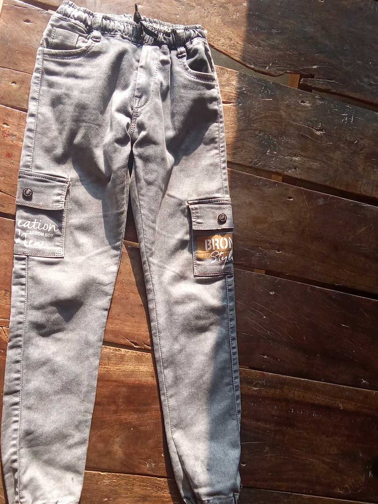 Boys Grey Cargo Pants