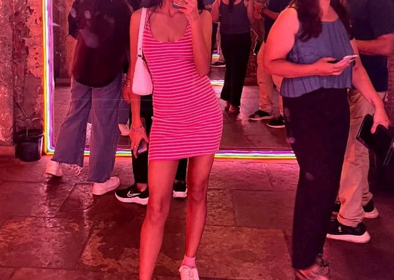 Hot Pink Cutsleeves Dress