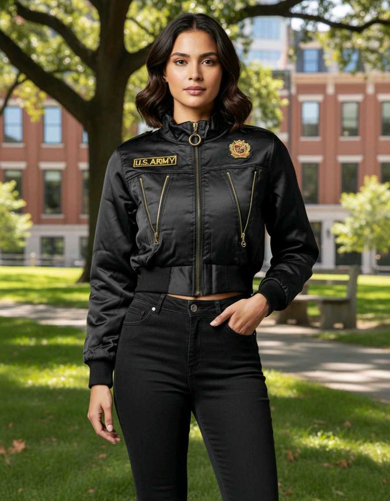 Stylish Black Crop Jacket Small