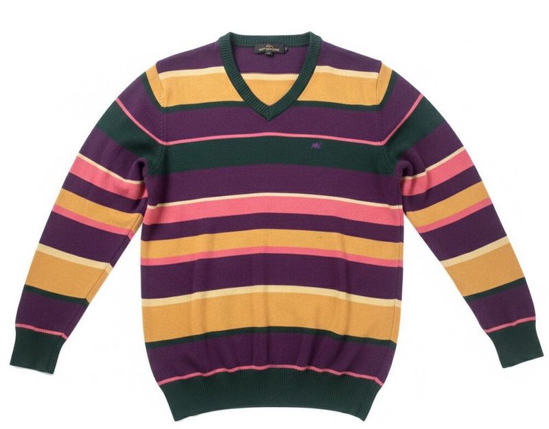 Monte Carlo Striped V-Neck Sweater