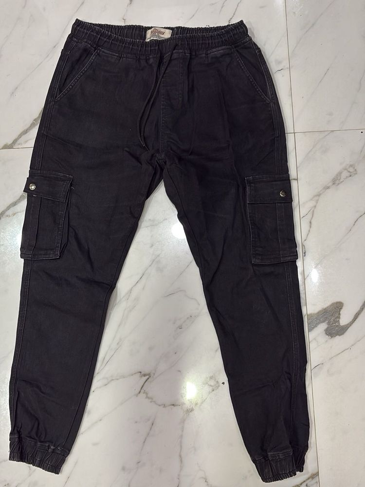 Black Cargo Joggers