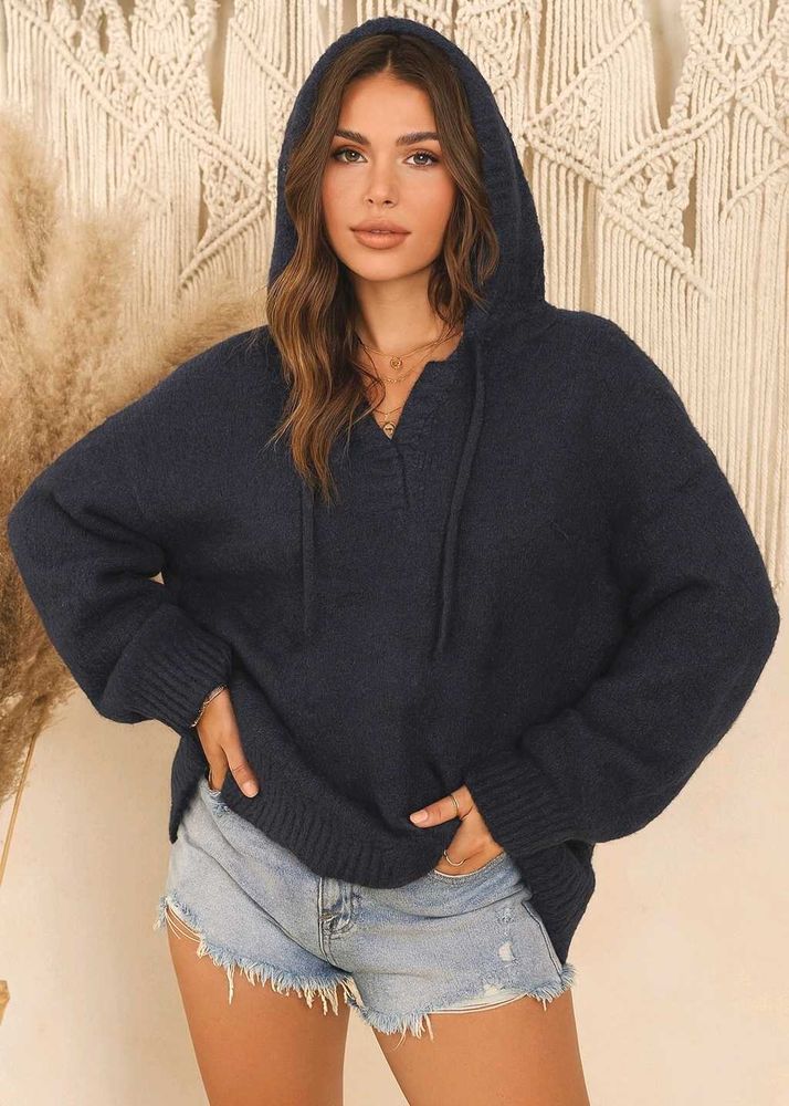 🎁Buy1 Get1 Free Oversized Blue Hoodie Sweater E