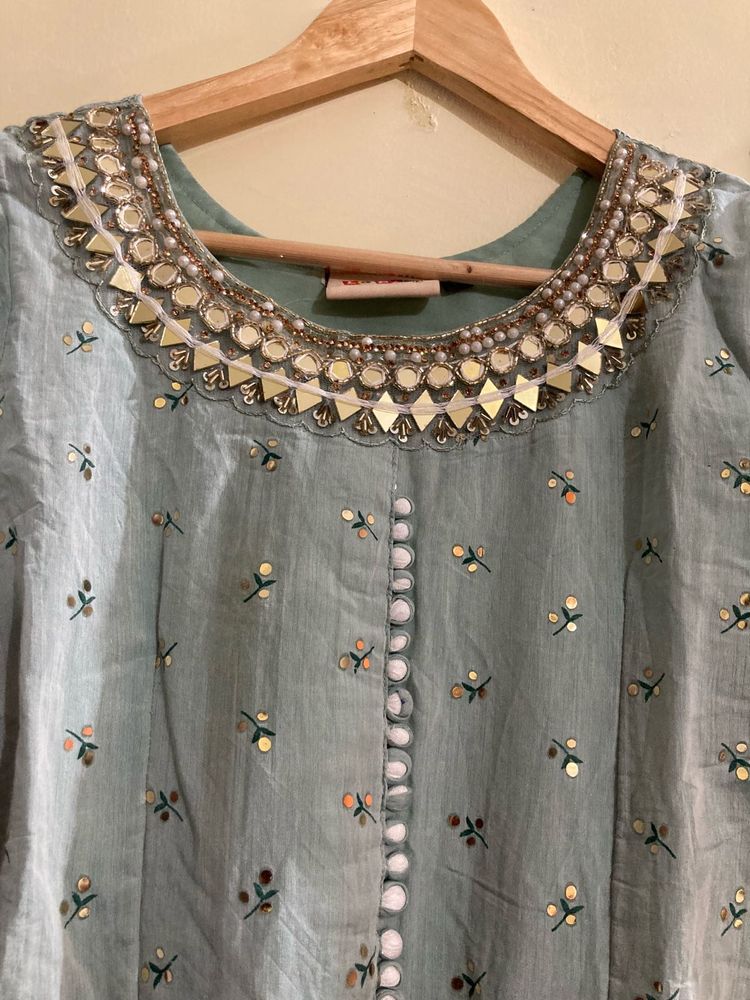 Embroidered Top with Mirror Detail
