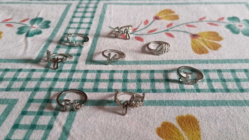BTS  Members Name - Set of 8 Rings