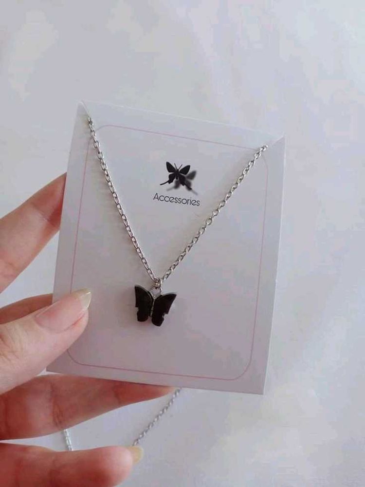 Black butterfly pendent