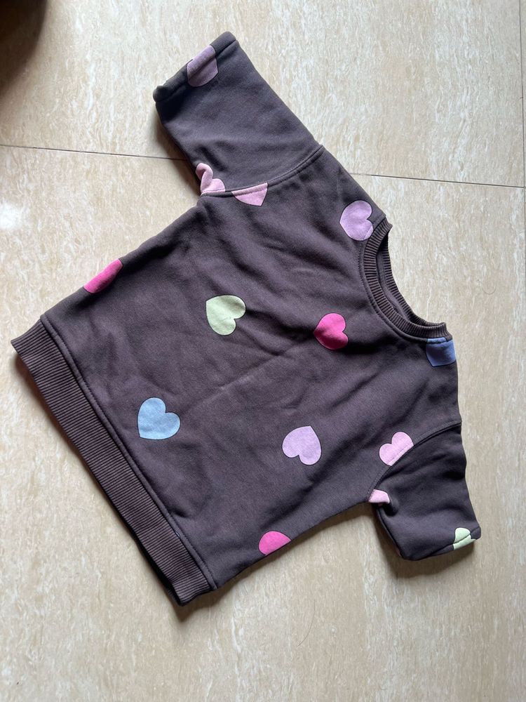Zara Heart Print Sweatshirt