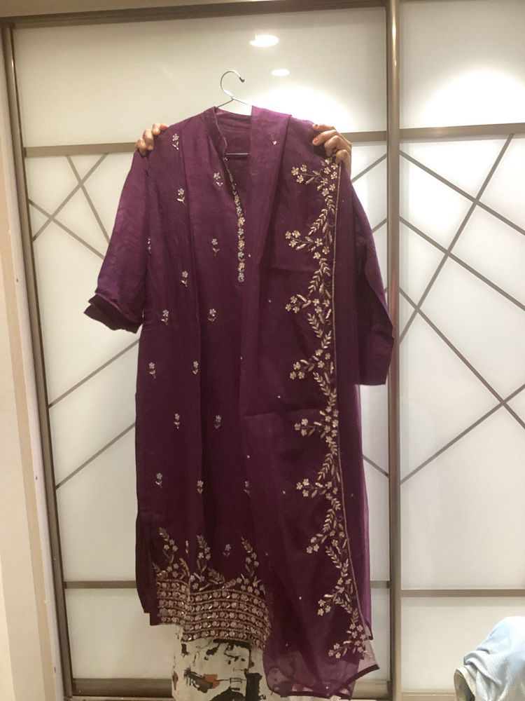 combo Purple and peach Kurta Sets