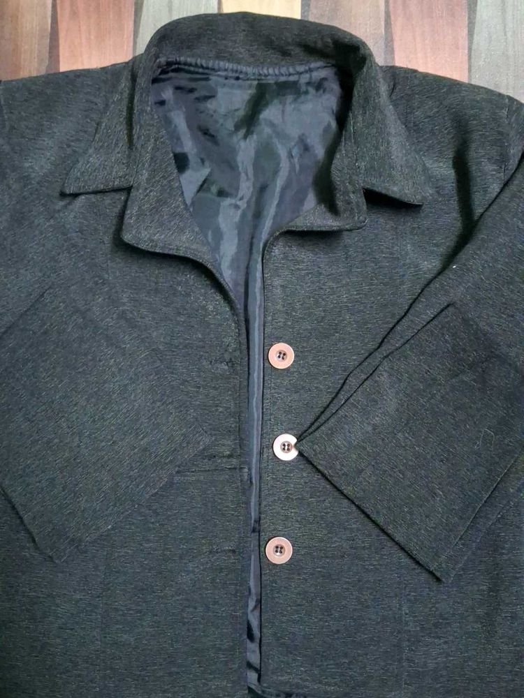 Charcoal Black Half Blazzer