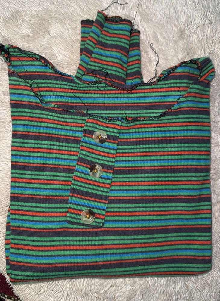 Striped Button-Up Top