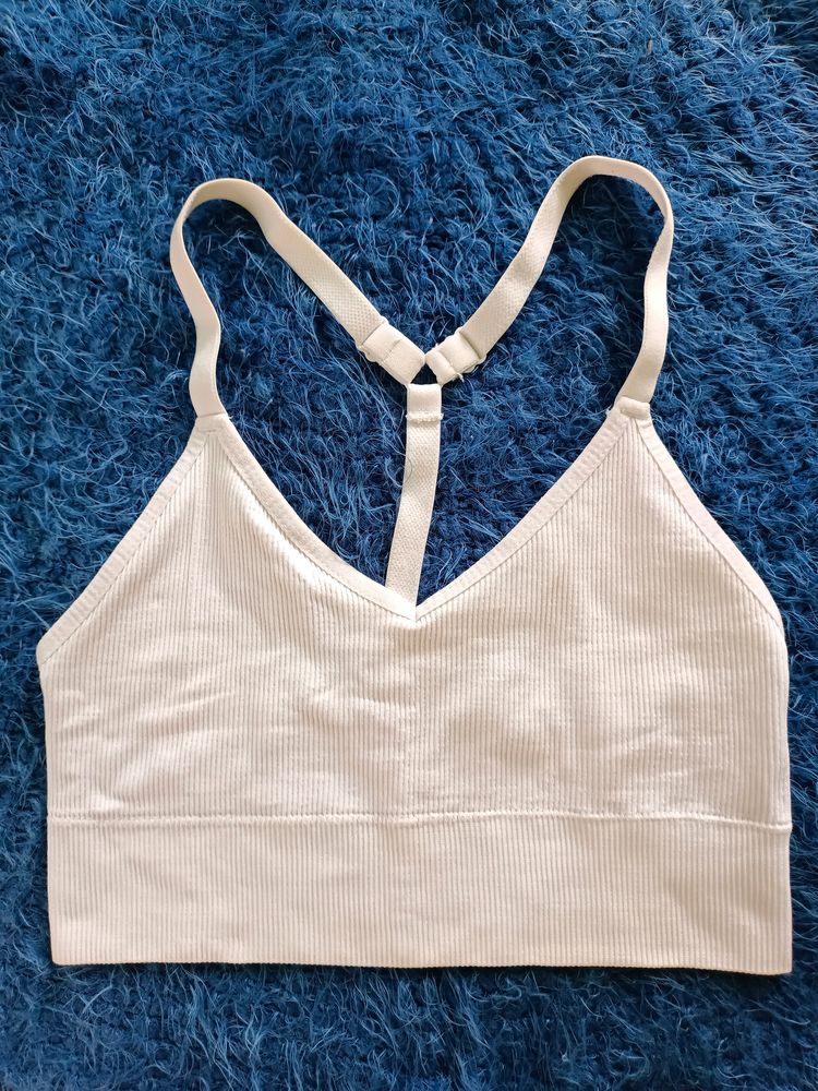 Westside White Back Detailed Bralette