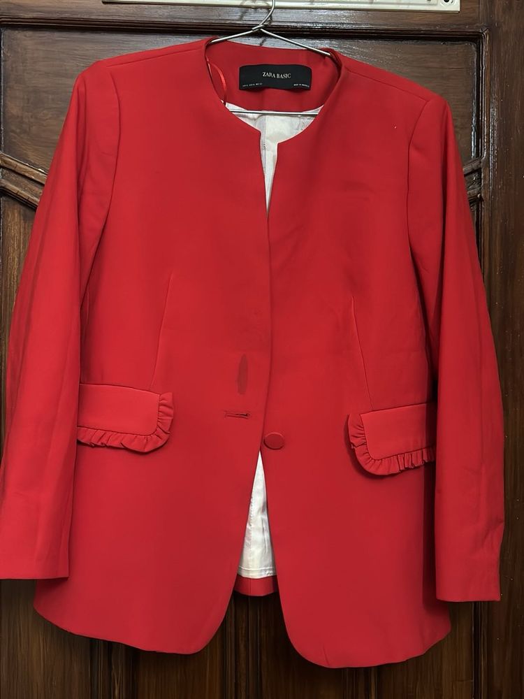 Zara Basic Red Blazer
