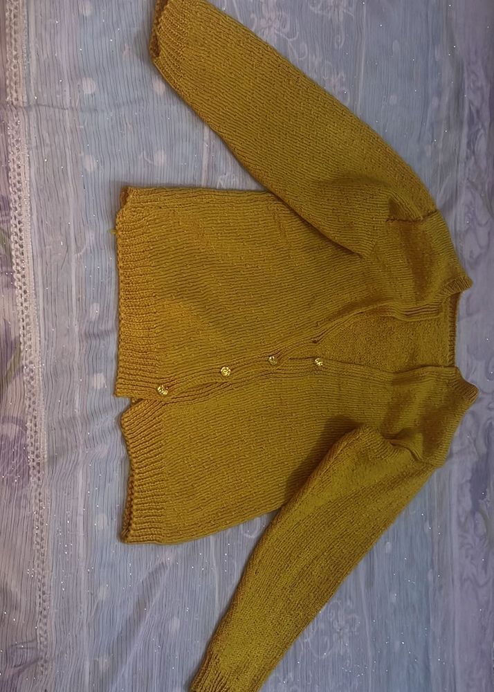 Vintage Mustard Knit Cardigan