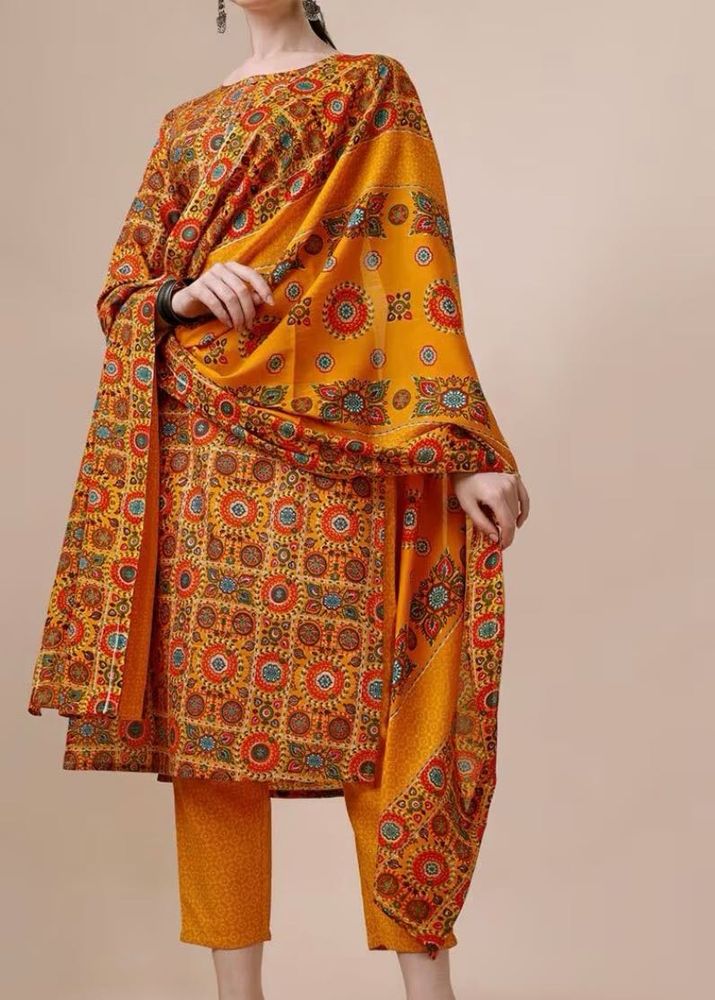 Ethnic Printed 3-Piece Kurta Set