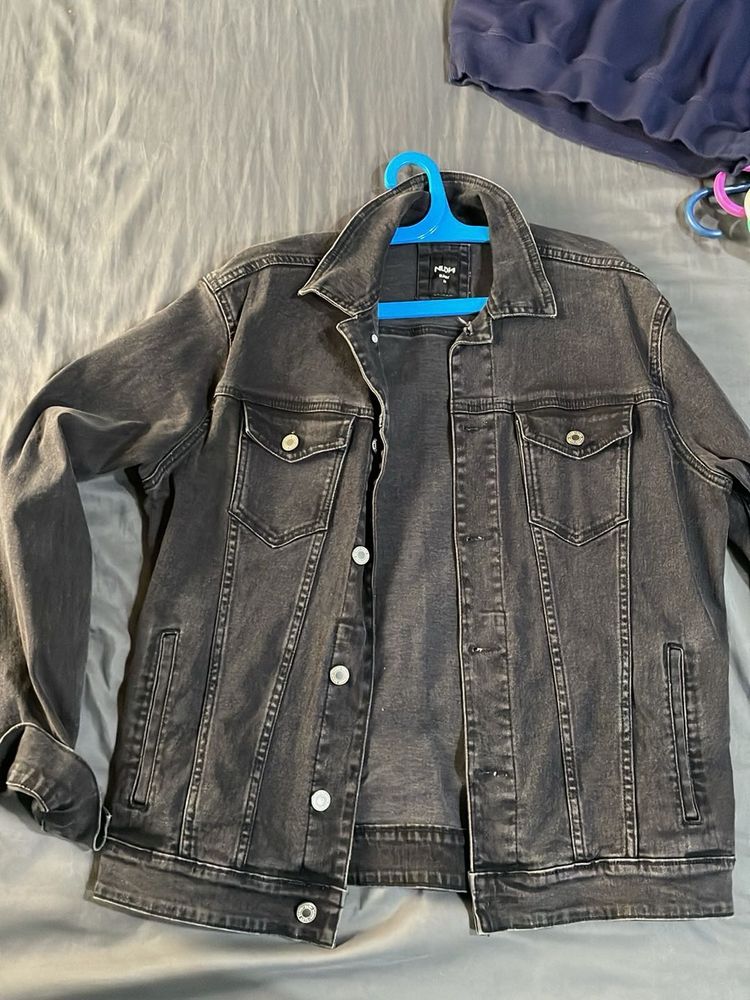 Faded Black Denim Jacket From Westside