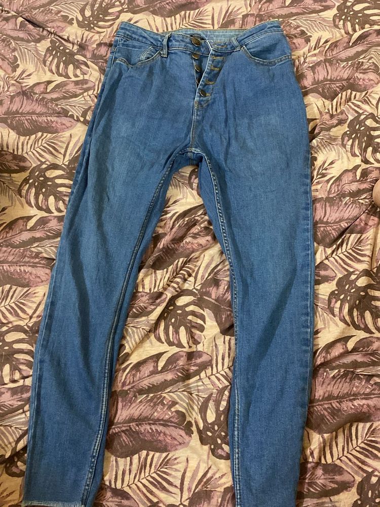 High Waist Ancle Length Denim