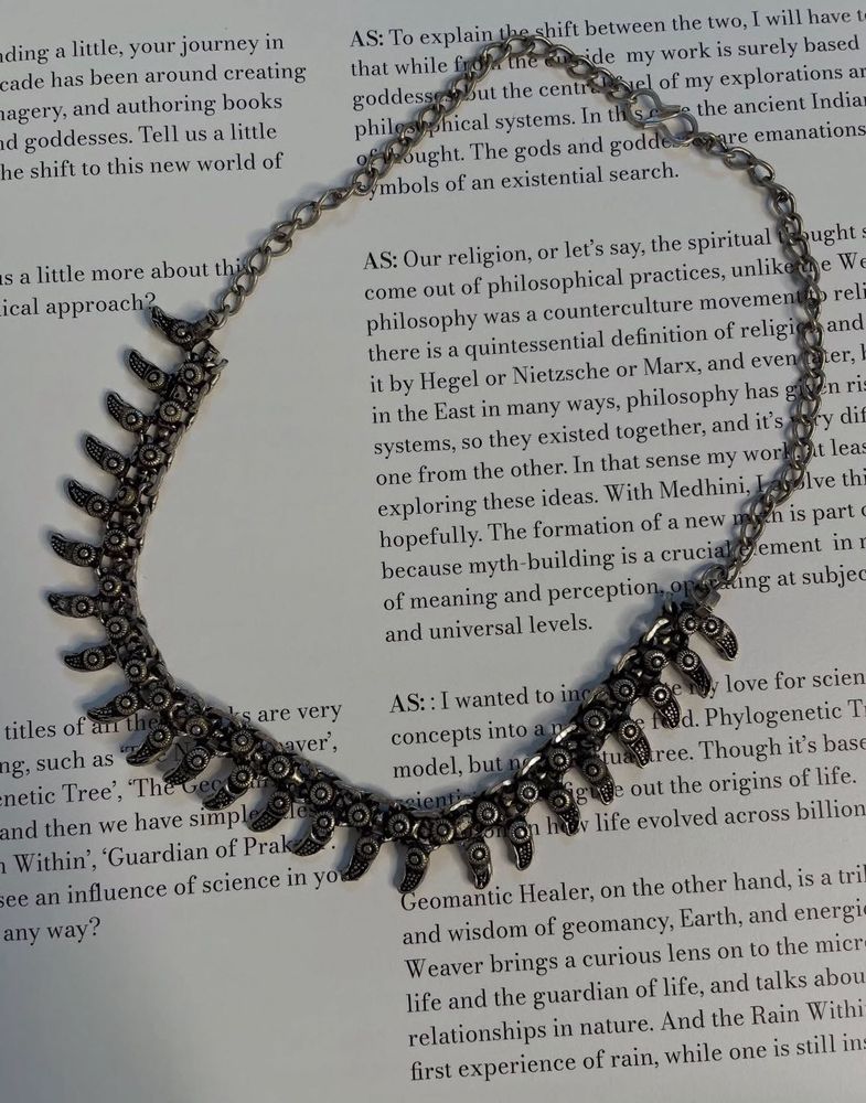 oxidised silver Statement Necklace