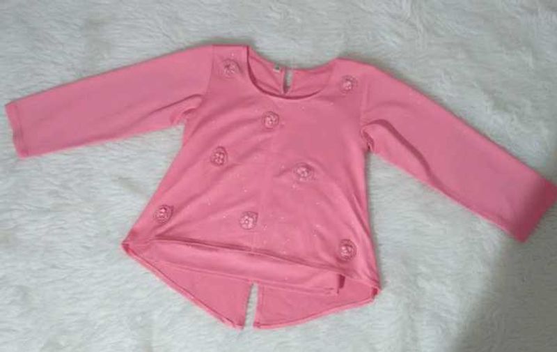 Cute Pink with glitter Toddler Top (wore once)