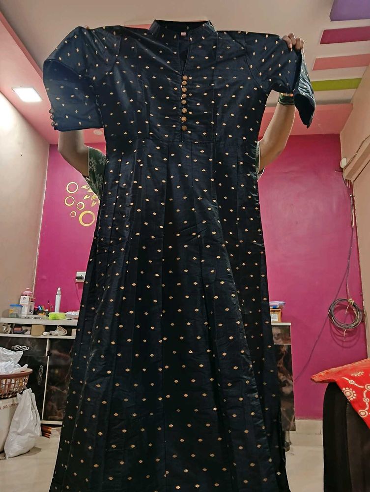 Elegant Black Polka Dot Kurta