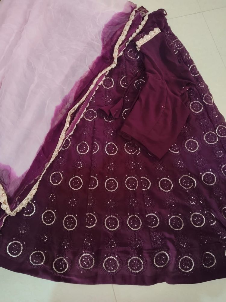 Burgundy Lehenga