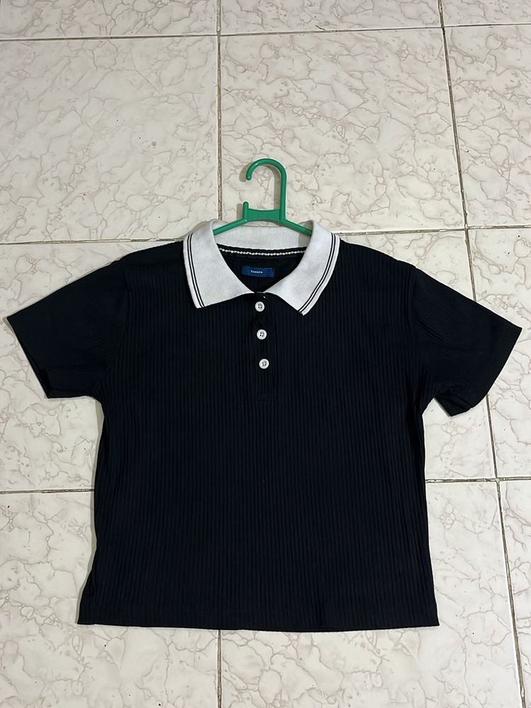 BLACK COLLER CROP TOP FOR WOMENS😍❤️