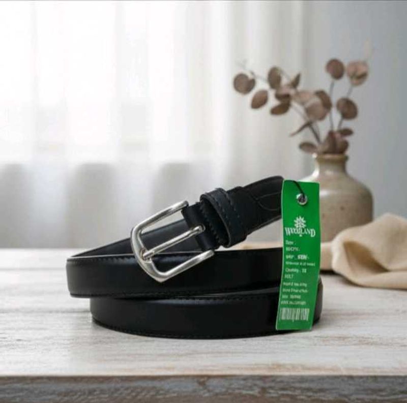 WOODLAND Woman Black Leather Belt