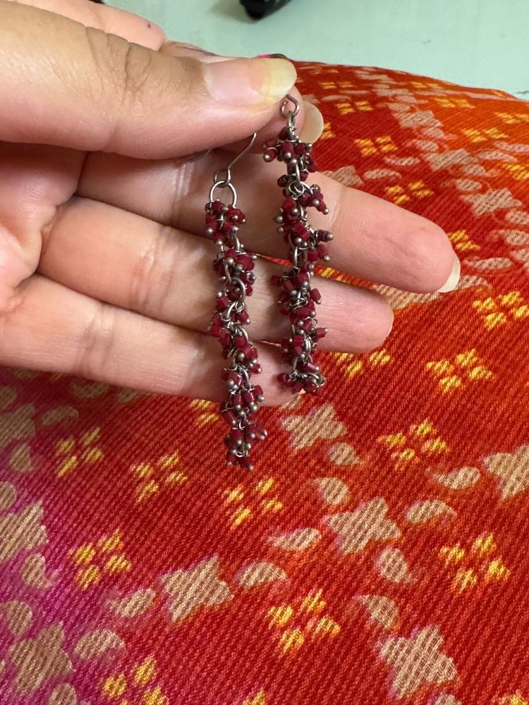 Long Red Earrings