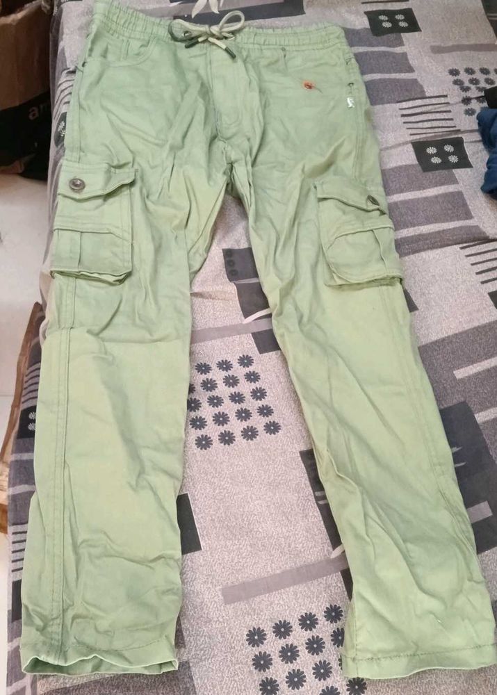 Green Casual Cargo Pants