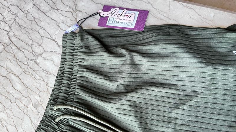 Olive Striped Shorts