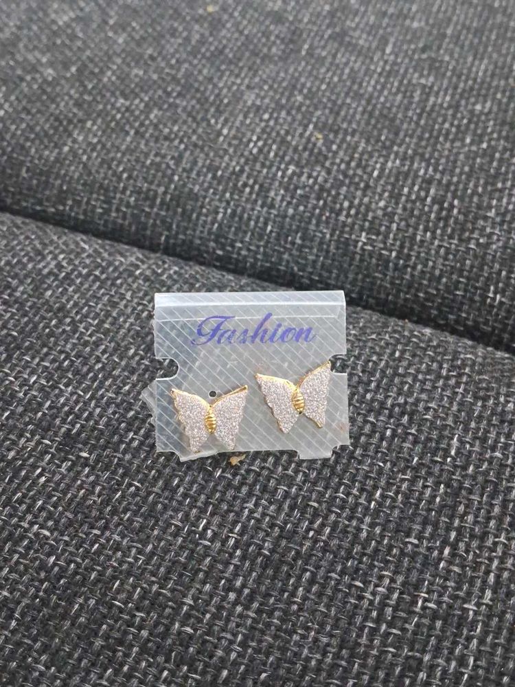 Butterfly Earrings and bow hairstyle clip