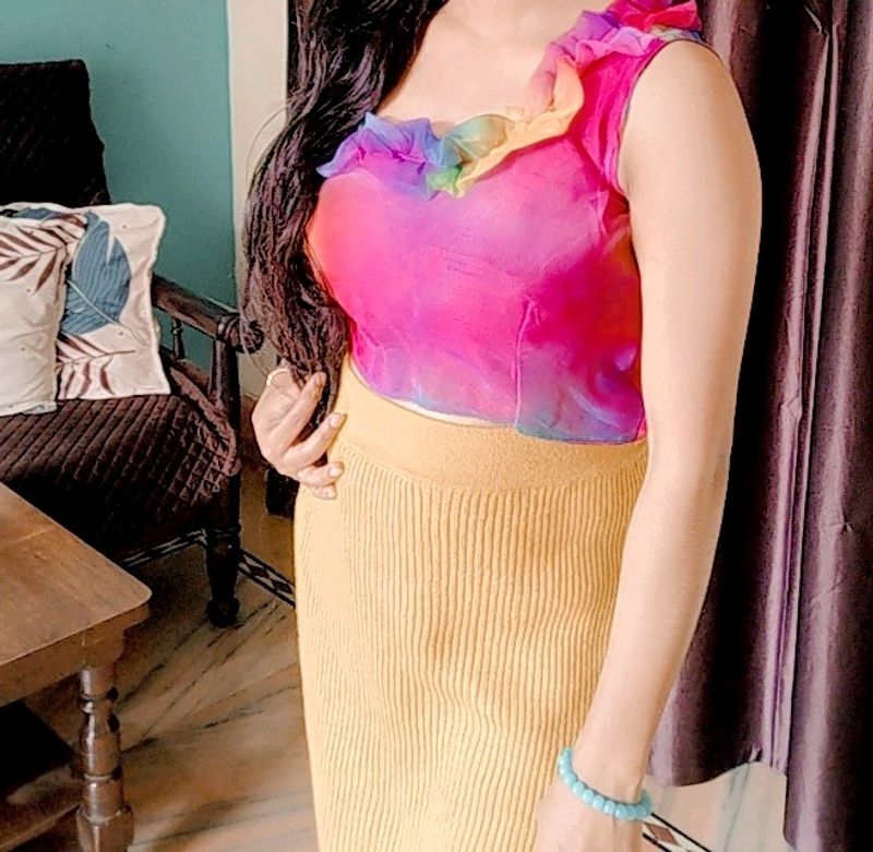 Mustard Yellow Woolen Skirt