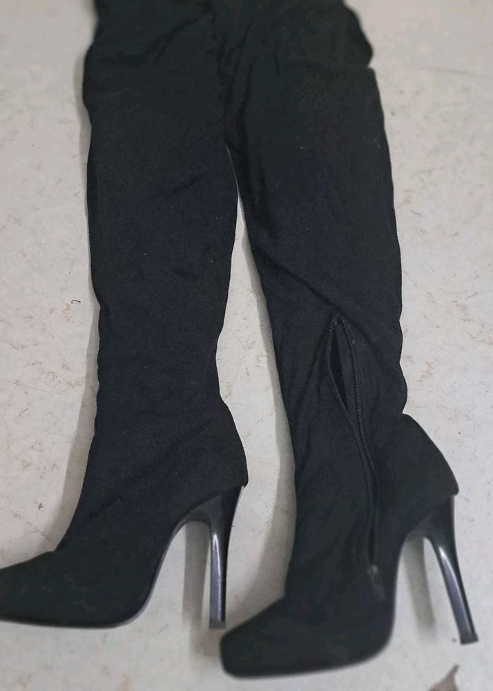 Black Thigh High Boots