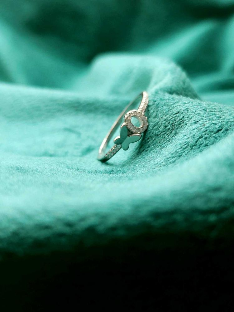 💞💍🌝Butterfly With Moon StearlinRing Silver Ring