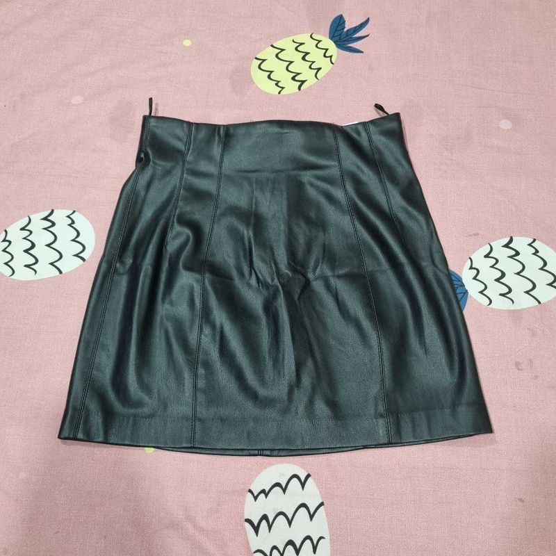 Black Mini Leather Skirt