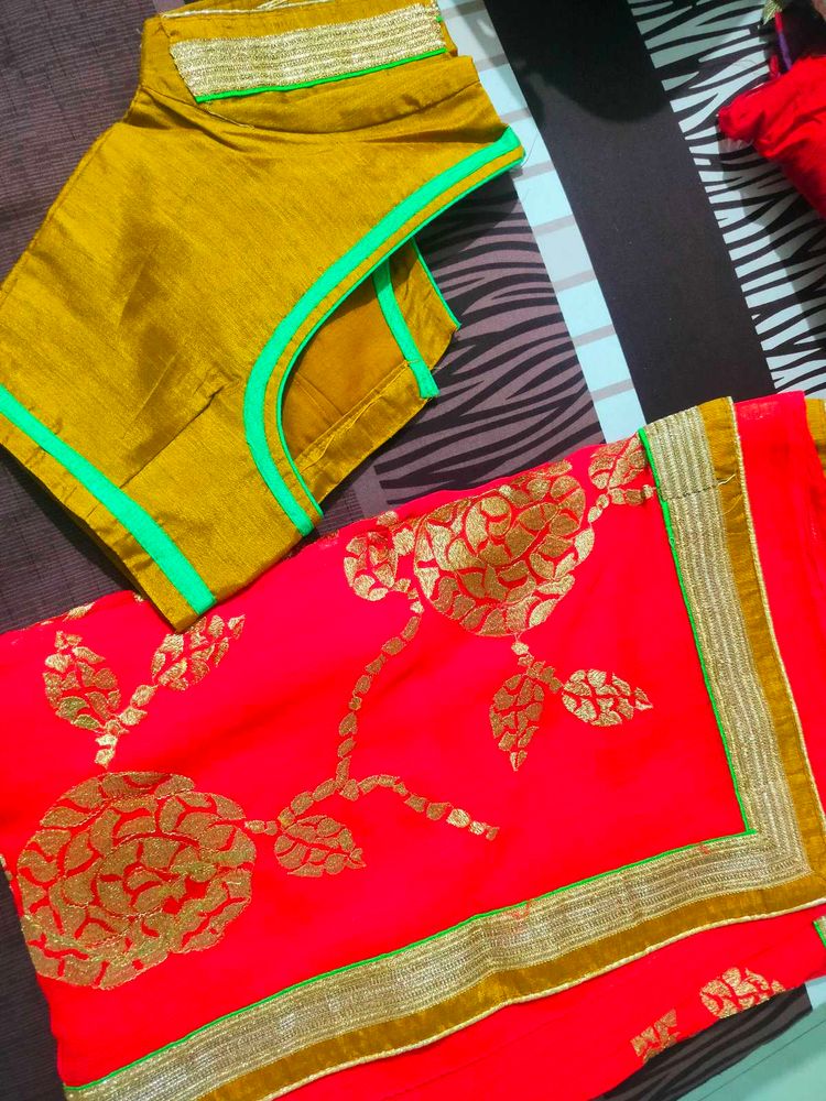 New Heavy Festive Wear Saree For Chowt/Diwali Puja