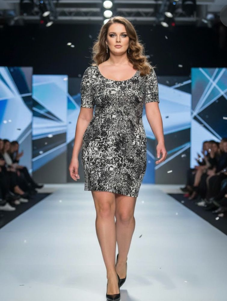 Chic Print Bodycon Dress (mini snake prin