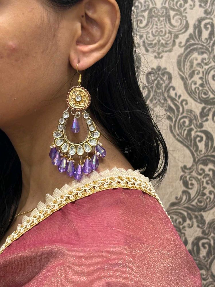 Purple Drop Earrings