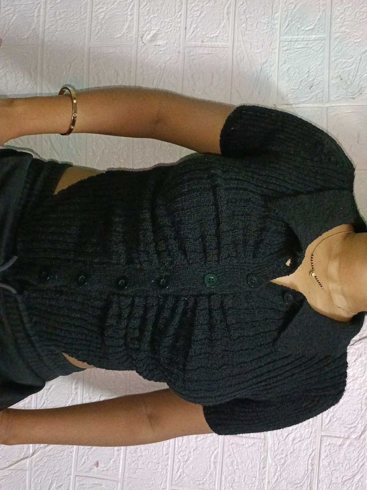 Textured Knit Cropped  Top