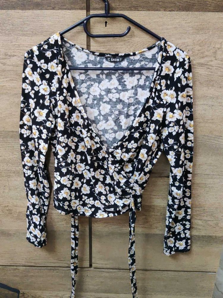 Floral Wrap Top