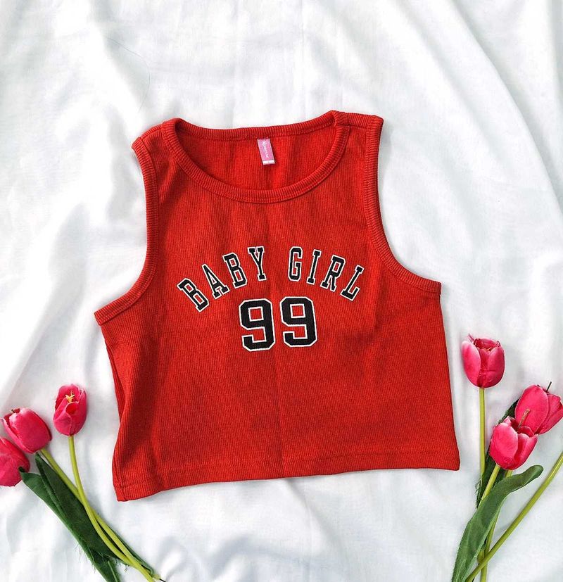 Y2K Babygirl Red Crop Top