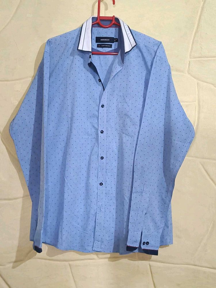 Men&#39;s Blue Patterned Shirt
