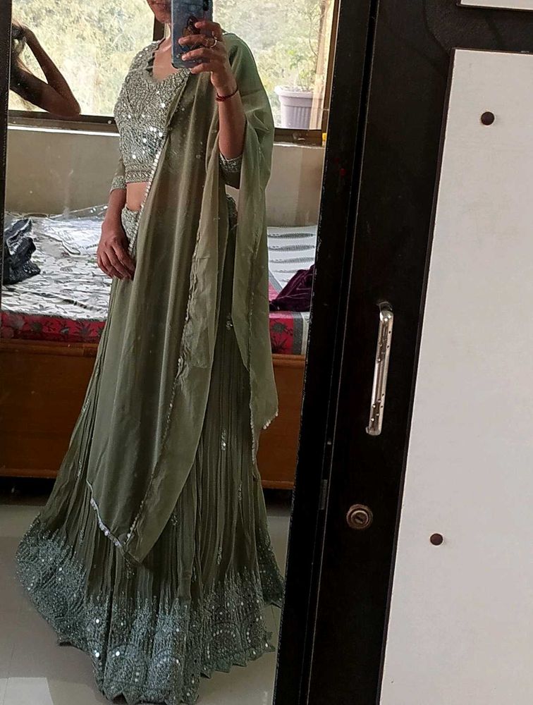Heavy Mirror Work Designer Lehenga Set