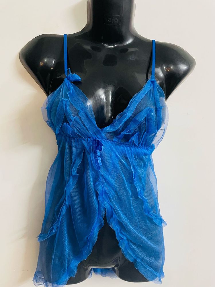 Blue Net Lingerie Top