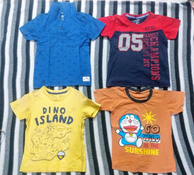 Set of Half Sleeves Tshirts for 4-6 Years Old