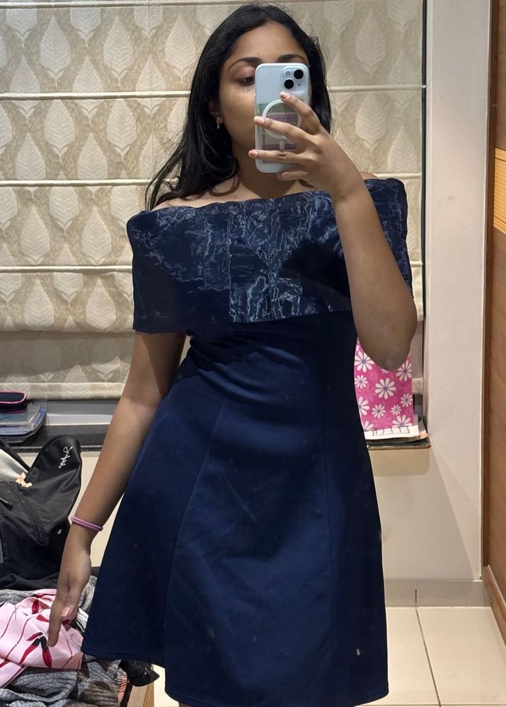 NAVY BLUE MINI DRESS- Size - S