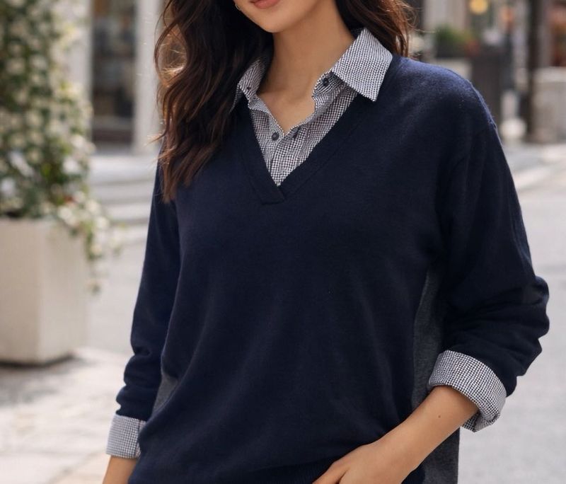 Stylish Layered Look Sweater