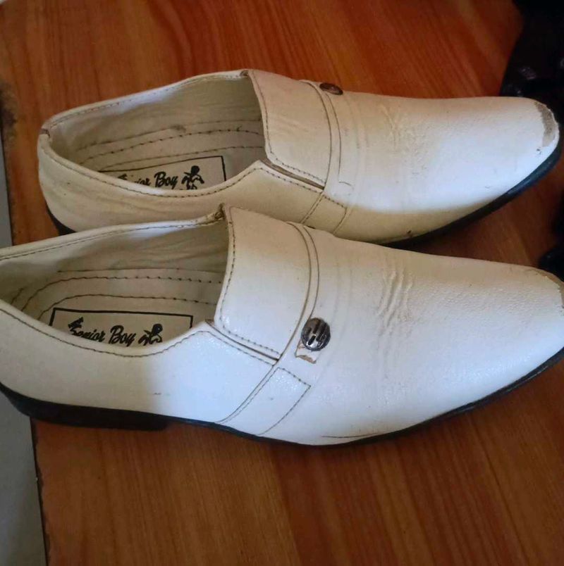 Vintage Senior Boy White Dress Shoes